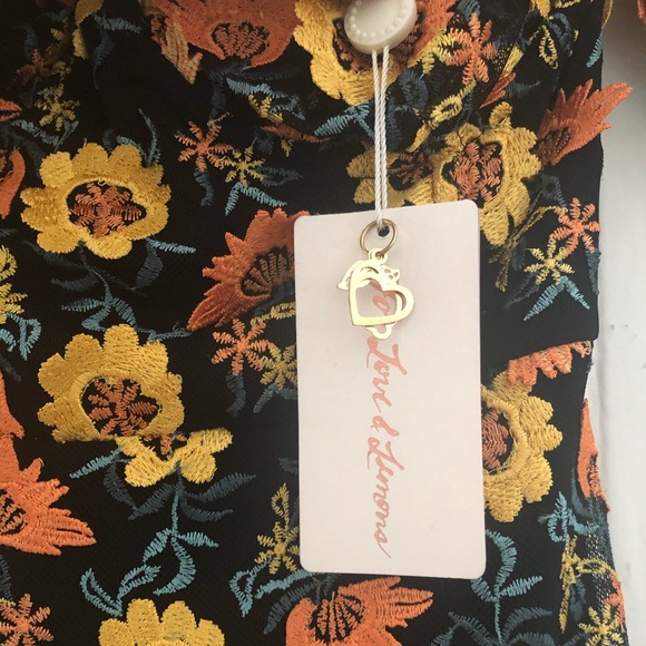 NWT For Love and Lemons Amelia sunflower dress - Picture 3 of 4